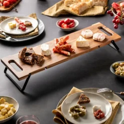 ACACIA LUX Planche à Servir /table Noir, Naturel