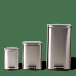 ADELE Poubelle à Pédale 12l Argent