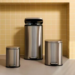 ADELE Poubelle à Pédale 30l Argent