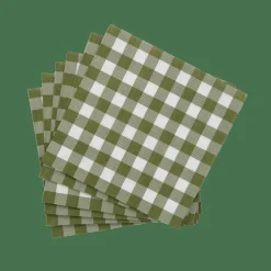 CHECK GREEN Set De 20 Serviettes Vert