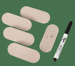 JACQUI Storage étiquettes Et Feutre Pour Caisse Pliante Beige