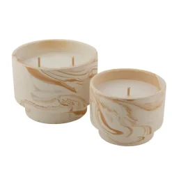 MARBLE Bougie D'extérieur Blanc, Orange