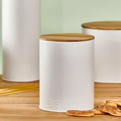 NAGINI Boîte Conservation Pour Biscuits Blanc, Naturel