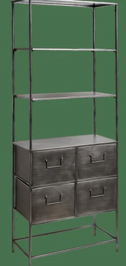 PHARMA Étagère Murale Avec 4 Tiroirs Noir