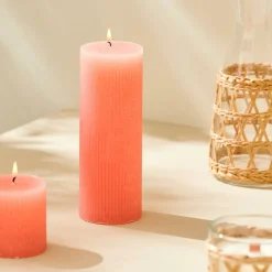 RUSTIC Bougie Côtelée Blanc