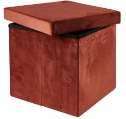 STOR Pouf Pliable Avec Rangement Bordeaux