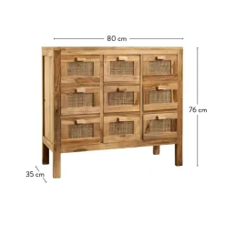 TECK Meuble De Pharmacie Naturel
