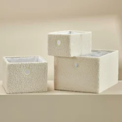 TEDDY Panier Pliable Blanc Cassé