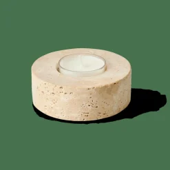 TRAVERTIN Support Bougie Chauffe-plat Naturel