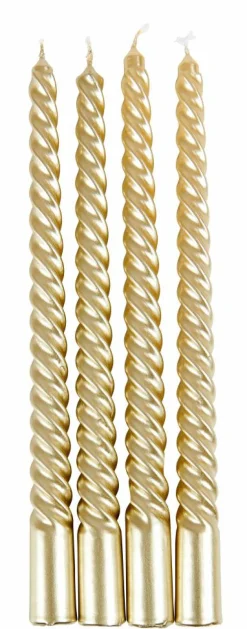TWIST Bougies Torsadées Set De 4 Rouge
