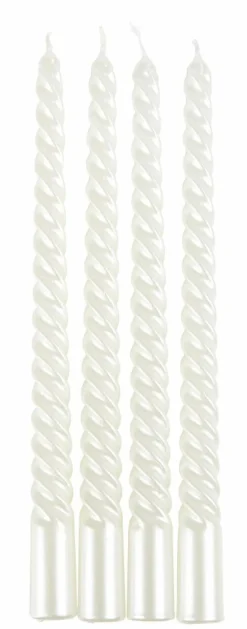 TWIST Bougies Torsadées Set De 4 Rouge