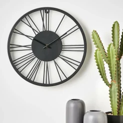 WHEEL Horloge Murale Noir