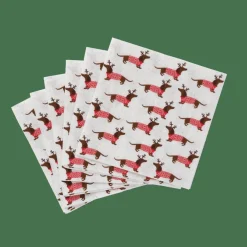 X-MAS DOG Set De 20 Serviettes Multicolore
