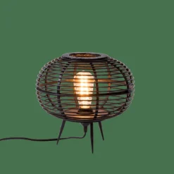 ZANZI Lampe De Table E27 Noir